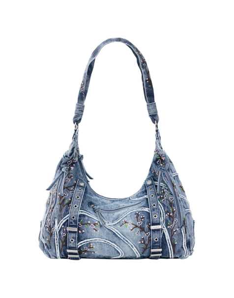 Desigual - Bolso vaquero azul con hebillas - view 1