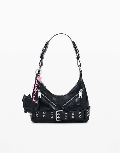 Desigual - Borsa nera con ciondoli e fibbia - view 1