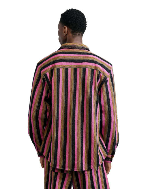Desigual camicia a righe bicolore rosa, 2 di 4