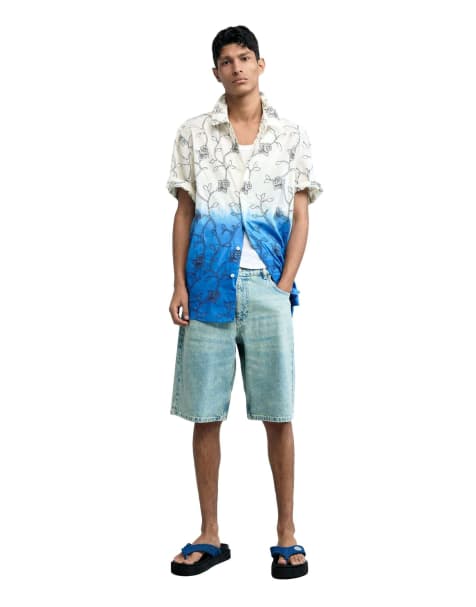 Desigual - Camicia bianca ricamata e sfumata - view 1