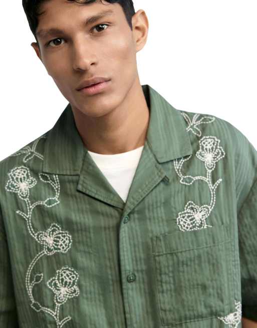Desigual - Camicia ricamata verde, 3 di 4