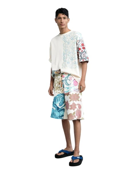 Desigual - Camiseta blanca con diseño tipo patchwork - view 1