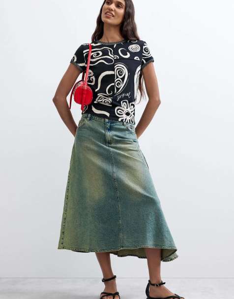 Desigual - camiseta estampada de algodón en negro - view 1
