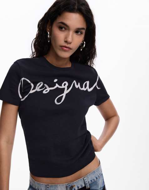 Desigual - Camiseta negra con logo - view 1