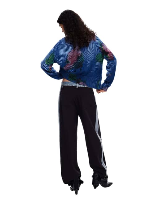 Desigual - Cárdigan azul con estampado floral, 2 de 4