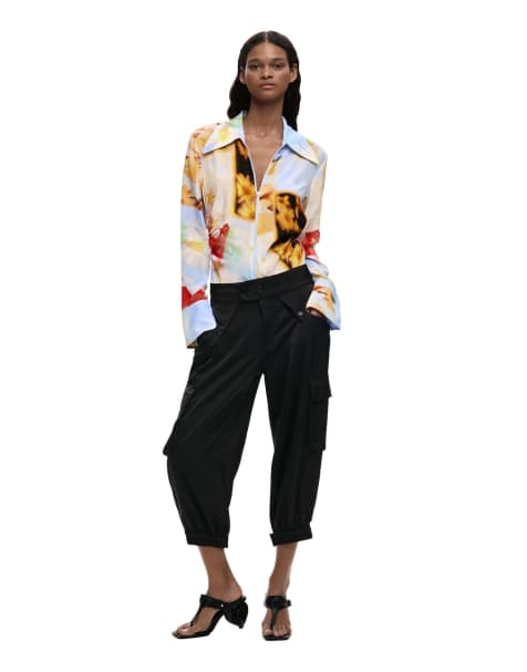 Desigual – Cargo-Caprihose in Schwarz - view 1
