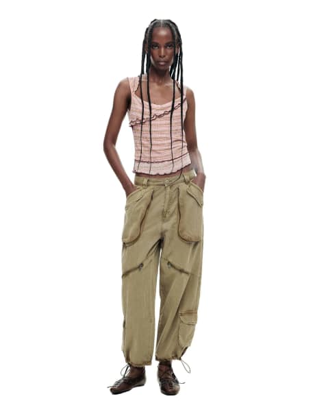 Desigual Cargo pants in sand - view 1