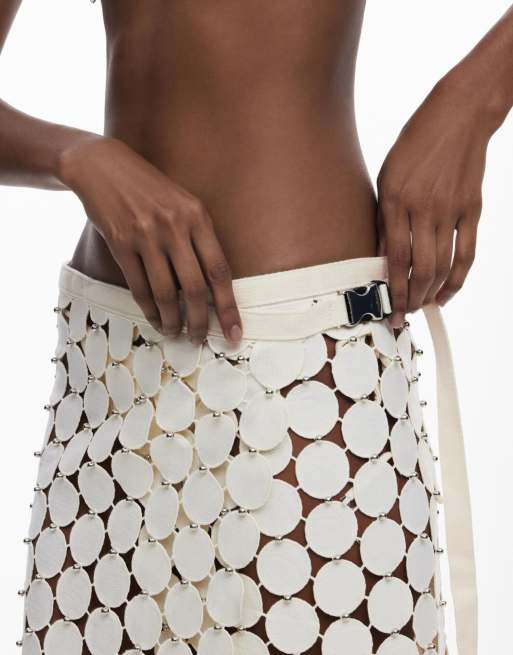 Desigual Catwalk skirt in cream, 3 of 4