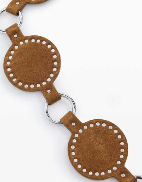Desigual - Ceinture articulée en cuir - Marron - view 1