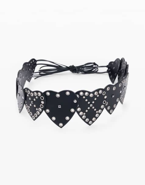 Desigual - Ceinture avec cœurs cloutés - Noir - view 1