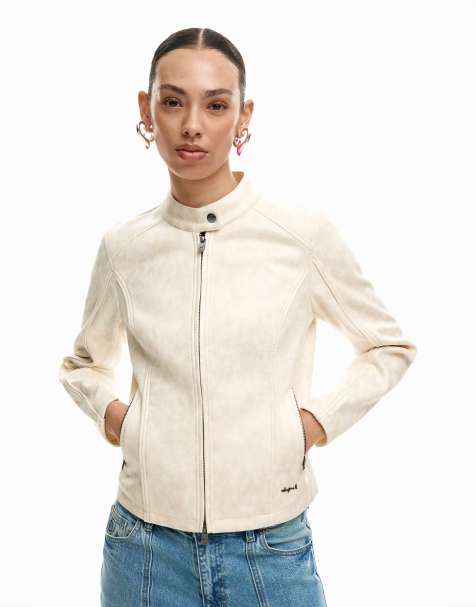 Desigual - Chaqueta blanca con cuello mao - view 1