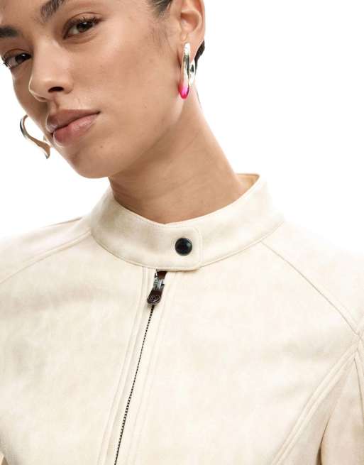 Desigual - Chaqueta blanca con cuello mao, 3 de 4