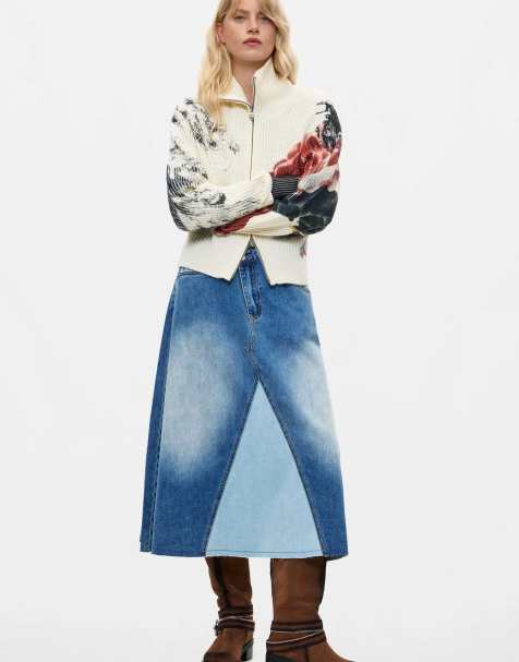 Desigual - Chaqueta de punto de flores en blanco - view 1