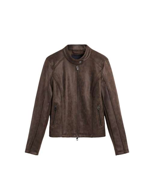 Desigual - Chaqueta marrón de cuero sintético, 4 de 4