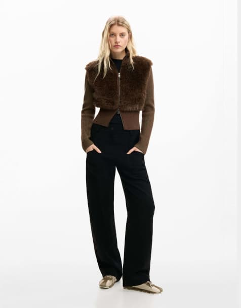 Desigual – Chocolate – Strickjacke in Braun - view 1