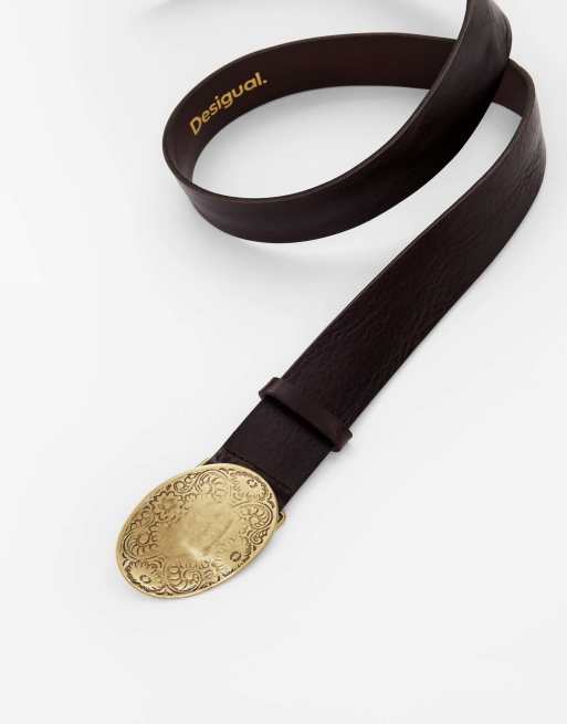 Desigual - Cintura marrone con fibbia, 2 di 4