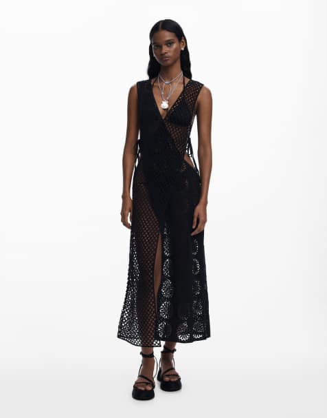Desigual Crochet dress in black - view 1