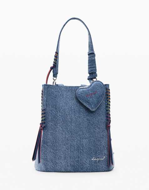 Desigual - Denim rugzak met klein hartje in blauw - view 1