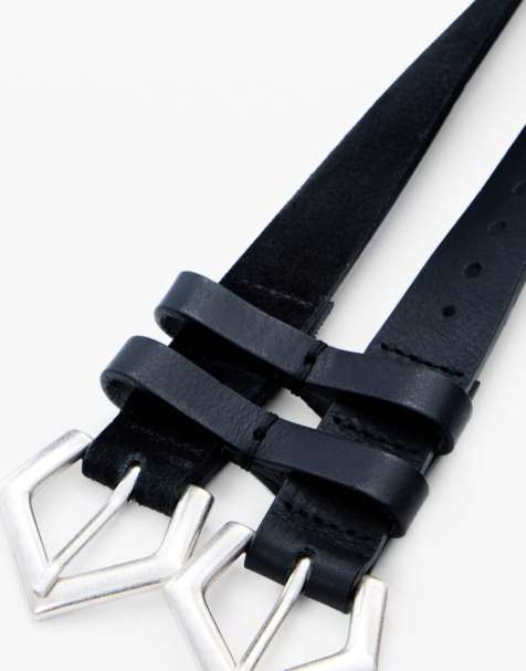 Desigual Double leather belt in black - view 1