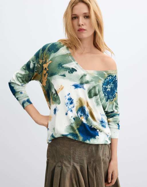 Desigual dunne trui met print in wit, 4 van 4