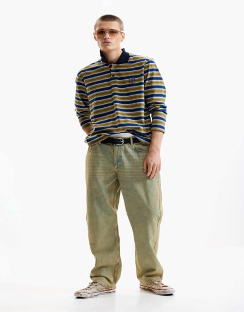 Desigual Dyed denim trousers in green
