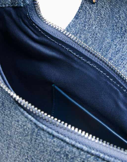 Desigual Embroidered denim bag in blue, 3 of 4
