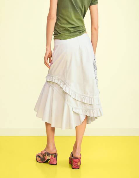Desigual - Falda midi blanca asimétrica - view 1
