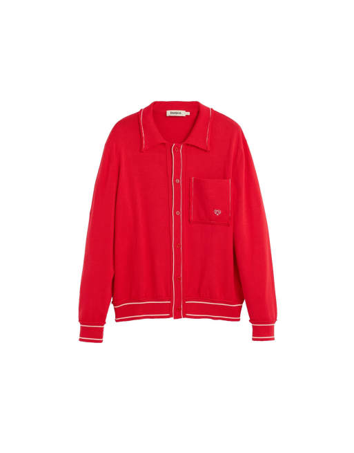 Desigual - Fijne sweater met knopen in rood, 4 van 4