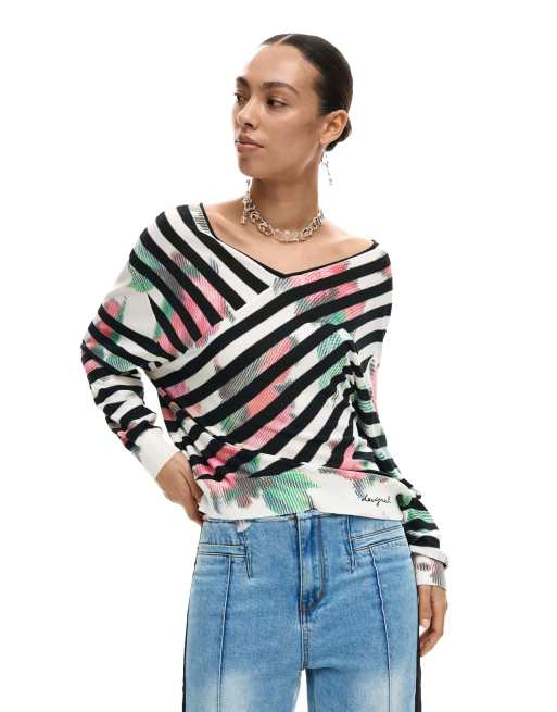 Desigual - Fine - Jersey negro cruzado, 3 de 4