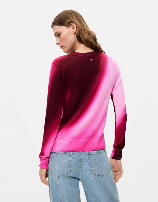 Desigual Fine knit gradient sweater in pink | ASOS