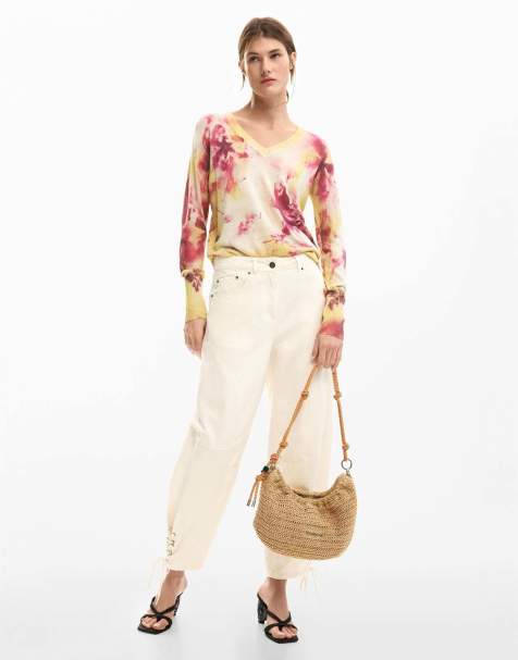 Desigual - Fine - Pull à fleurs - Rose - view 1
