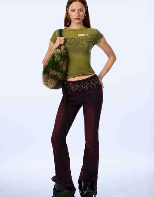 Desigual Flare-Jeans in Lila, 3 von 4