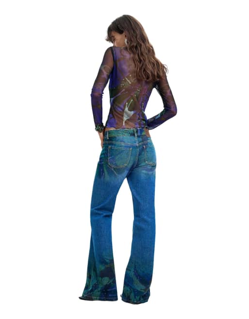 Desigual Flare-Jeans m. c. lacroix in Blau, 2 von 4