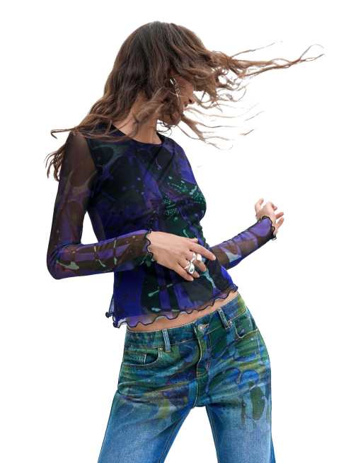 Desigual Flare-Jeans m. c. lacroix in Blau, 3 von 4
