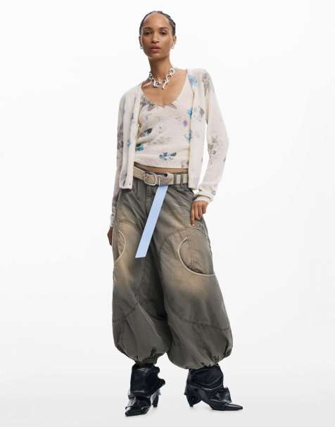 Desigual – Fließende Cargohose in Grün - view 1