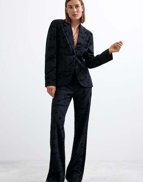 Desigual Flocked blazer in black - view 1