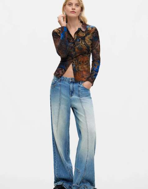 Desigual Flocked shirt in white