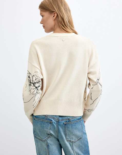 Desigual Floral print cardigan in white - view 1