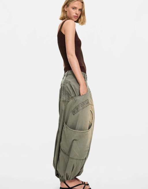 Desigual - Fluid - Pantaloni cargo fluidi verdi, 4 di 4