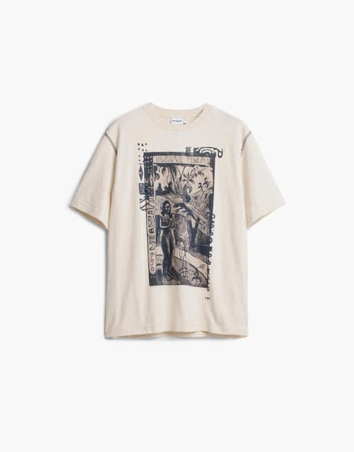 Desigual - Gaugin - T-shirt bianca con stampa, 4 di 4