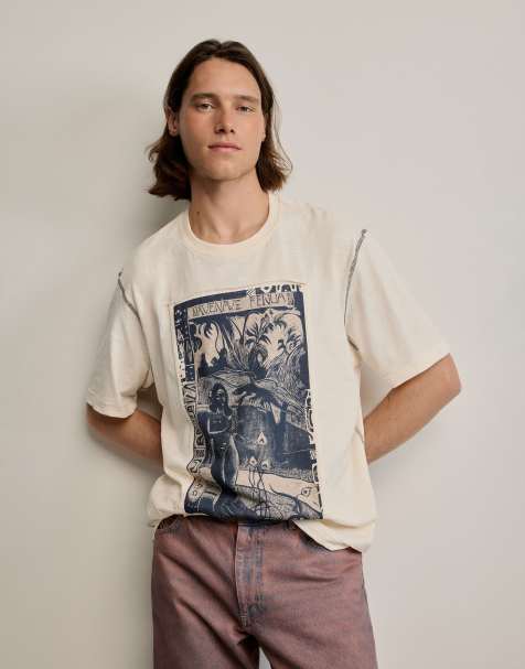 Desigual – Gaugin – T-Shirt in Weiß mit Print - view 1