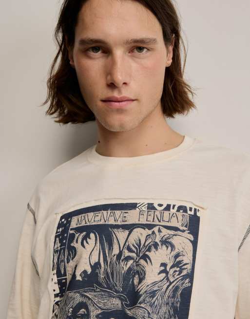 Desigual – Gaugin – T-Shirt in Weiß mit Print, 3 von 4
