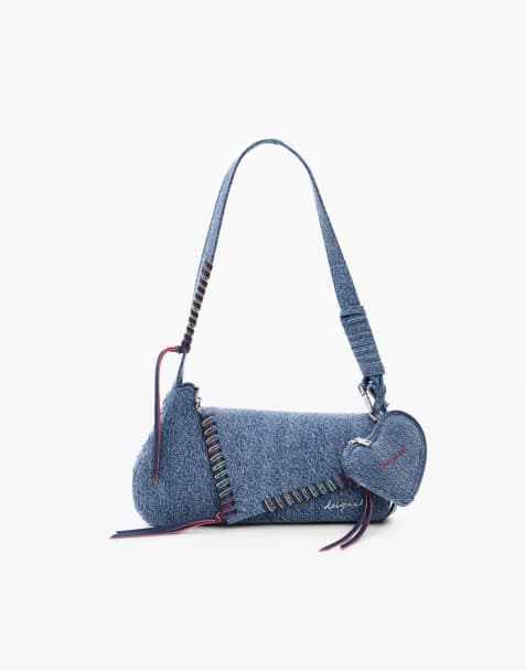 Desigual - Geborduurde denim tas in blauw - view 1