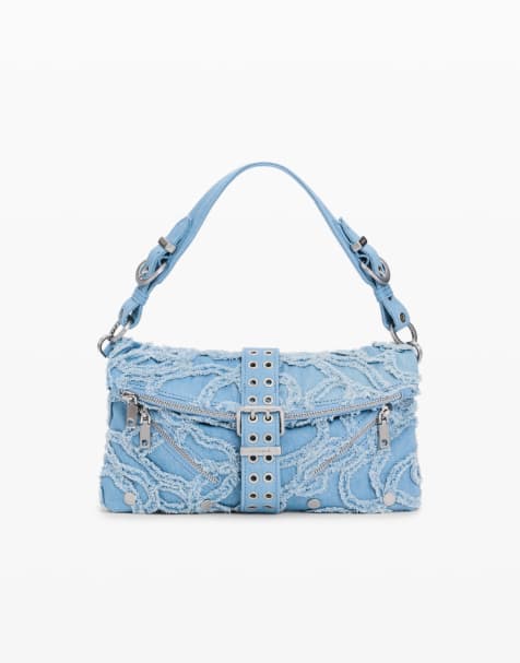 Desigual - Geborduurde denim tas in blauw - view 1