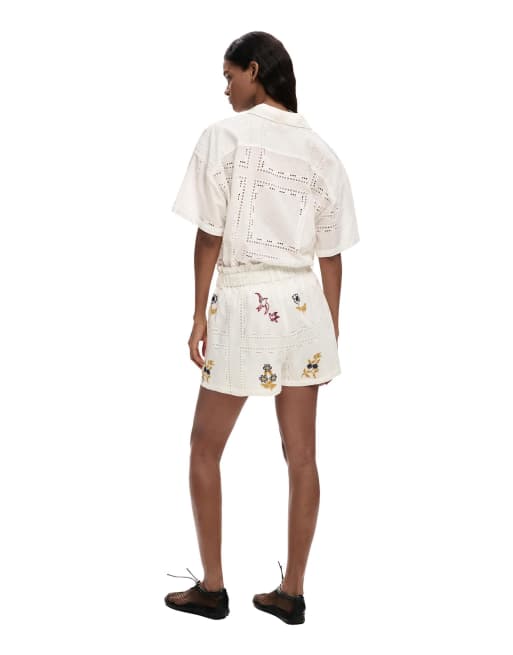 Desigual - Geborduurde short in wit, 2 van 4