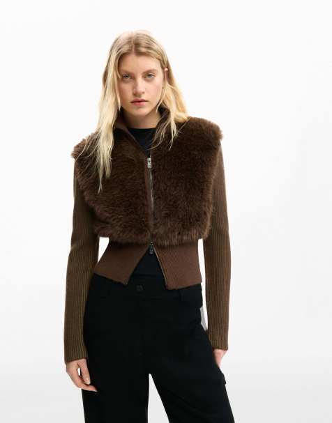 Desigual - Gebreid jack in chocoladebruin - view 1