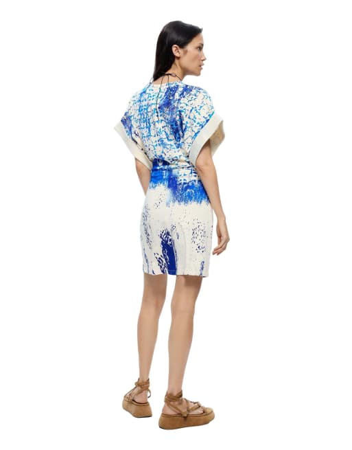Desigual gebreide jurk m. c. lacroix in blauw, 3 van 4