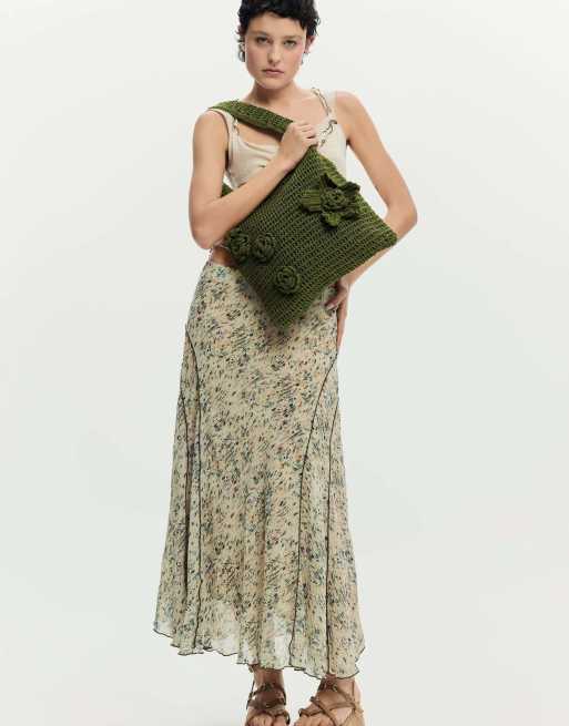 Desigual - Gehaakte tas met bloemen in groen, 2 van 4