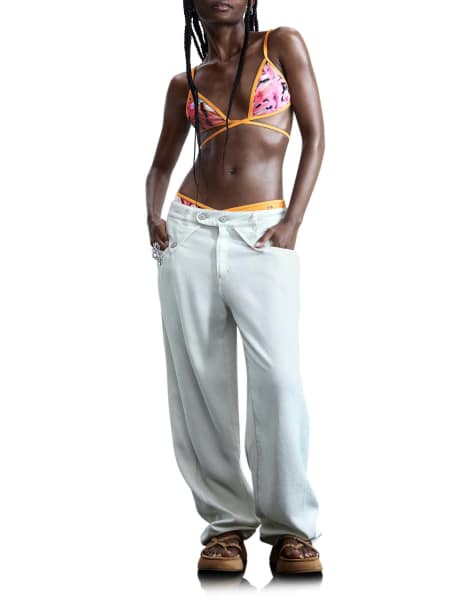 Desigual - Gekruiste bikinitop in oranje - view 1