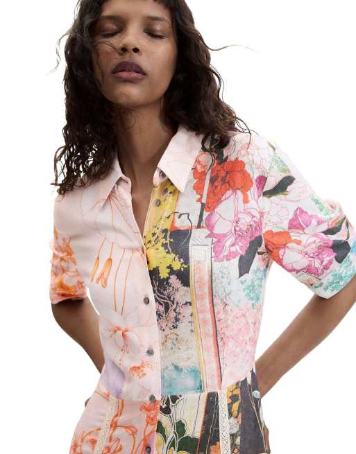 Desigual – Gemustertes Maxikleid in Rosa, 3 von 4